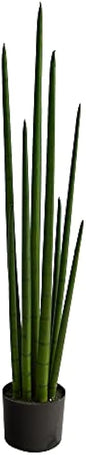 3.5-ft Artificial Snake Plant for Indoor Home Decor in Black Nursery Pot, Fake Sansevieria, 42-in Faux Snake Plant for Living Room, Bed