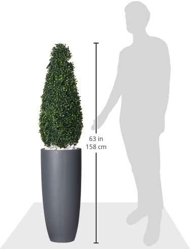 5961 50" Boxwood Topiary W/Planter (Indoor/UV Outdoor) 11.5 in x 11.5 in x 50 in No50