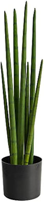 23-in Artificial Snake Plant for Indoor Home Decor in Black Nursery Pot, Fake Sansevieria, Faux Snake Plant for Living Room, Bedroom, O