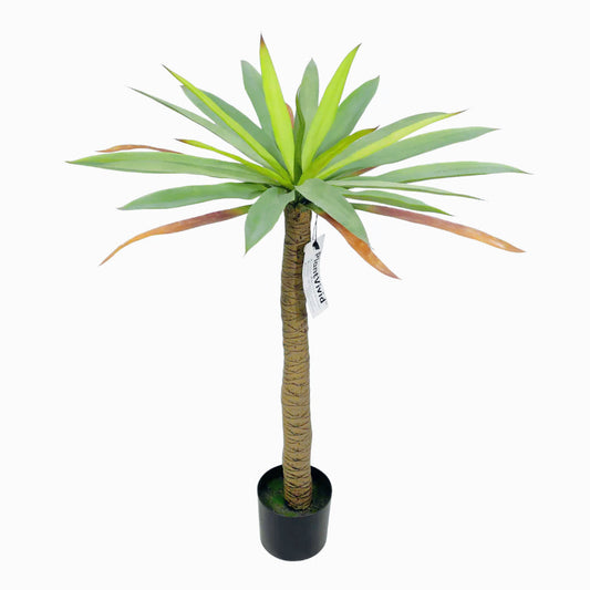 Pianta di Drago Artificiale (Corn Plant) 90cm con Tronco Robusto e Foglie a Forma di Ombrello, Pianta Finta Tropicale in Vaso per Decorazione Casa Natale