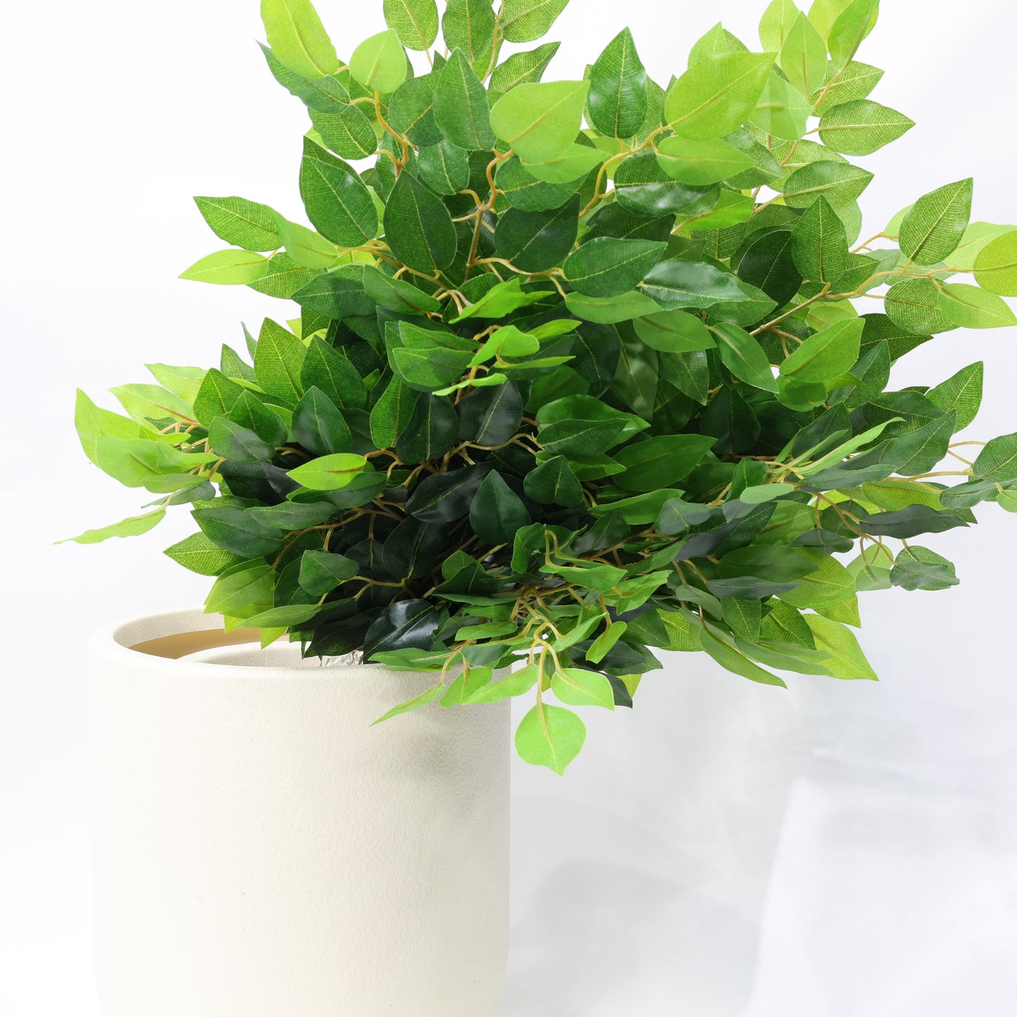 12 Pcs 55cm Artificial Ficus Leaves Stems Plastic Plant lifelike Leaf