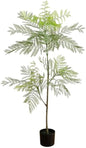 5ft Jacaranda Artificial Tree - Lifelike Green Leaves, Flexible Branches, Premium Craftsmanship, Includes Nursery Planter - Ideal for H
