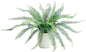 16-Inch Artificial Boston Fern Plant – Lifelike Greenery in Textured Cement Planter