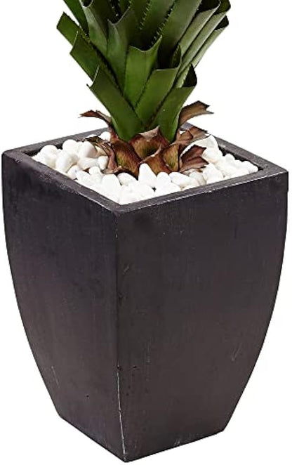 4.5ft. Spiked Agave Artificial Plant in Black Planter (Indoor/Outdoor)