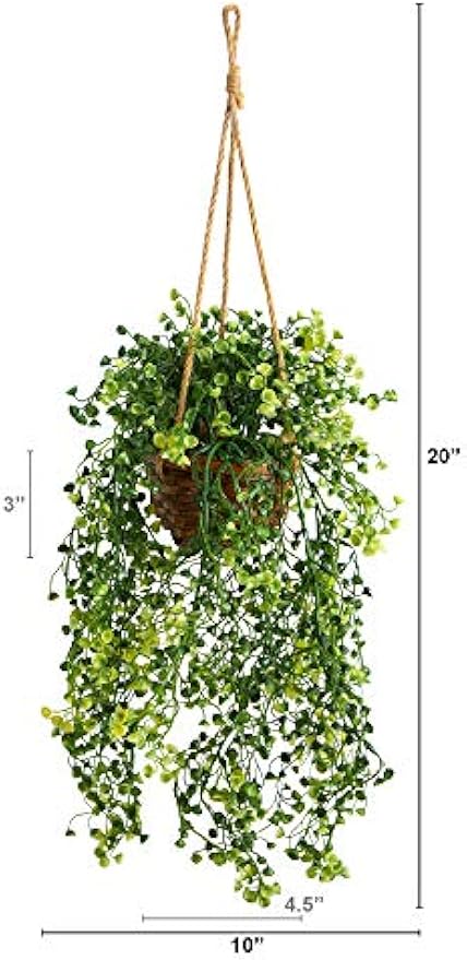 20in. Baby Tear Artificial Plant in Hanging Basket