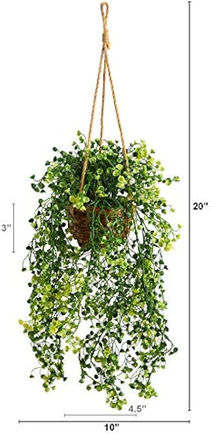 20in. Baby Tear Artificial Plant in Hanging Basket