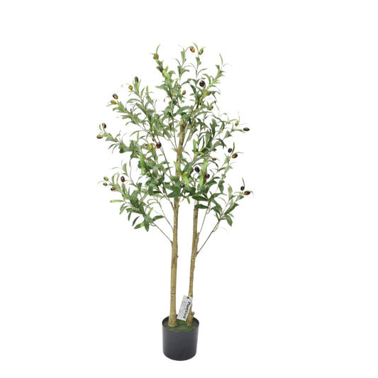 120cm Green Faux Olive tree Dual Canopy Artificial Olive Tree Potted
