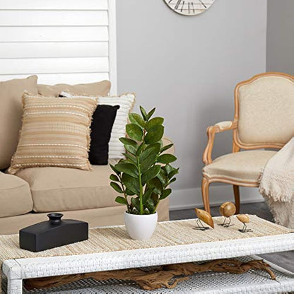 22in. Zamioculcas Artificial Plant in White Planter