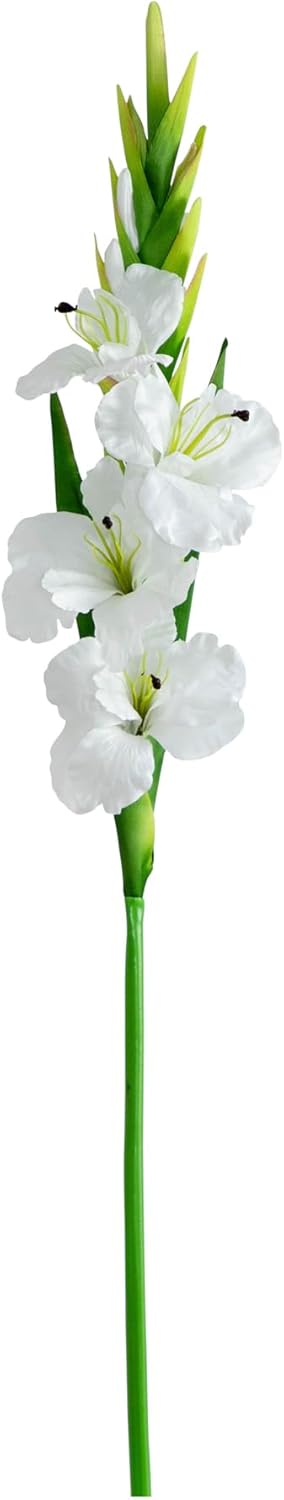 45-in Artificial Gladiolus Flower Stems, Set of 3 Long Stem Artificial Flowers for Home or Office Décor, Faux Gladiolus Flower Stems in No50