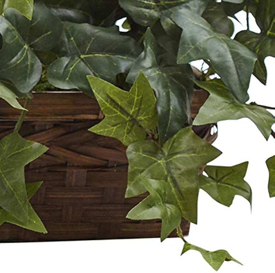 12.5in. Puff Ivy with Ledge Basket Silk Plants, Green,20.5'' x 6'' x 12''