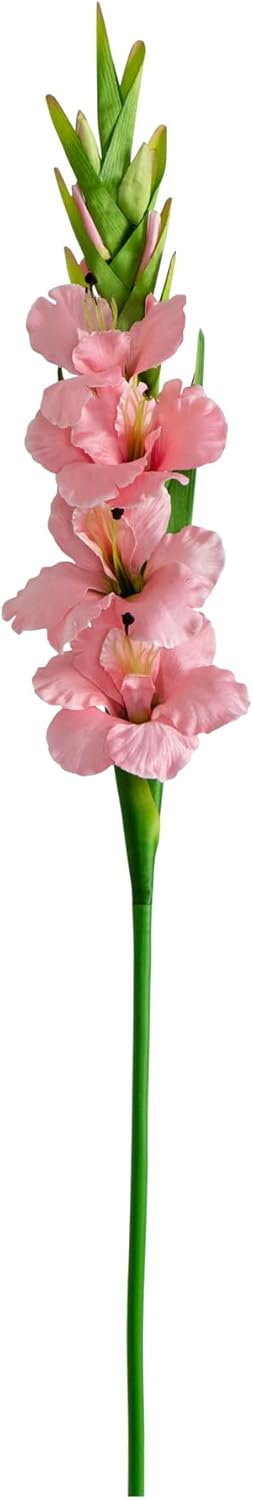 45-in Artificial Gladiolus Flower Stems, Set of 3 Long Stem Artificial Flowers for Home or Office Décor, Faux Gladiolus Flower Stems in No50