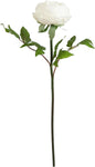 20-in Artificial Peony Flower Stems, Set of 3 Long Stem Artificial Flowers for Home or Office Décor, Faux Peony Flower Stems in White f No50