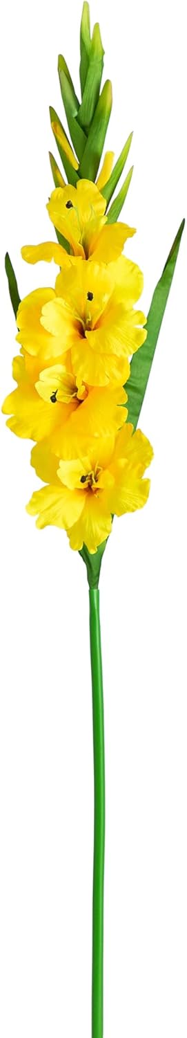 45-in Artificial Gladiolus Flower Stems, Set of 3 Long Stem Artificial Flowers for Home or Office Décor, Faux Gladiolus Flower Stems in No50