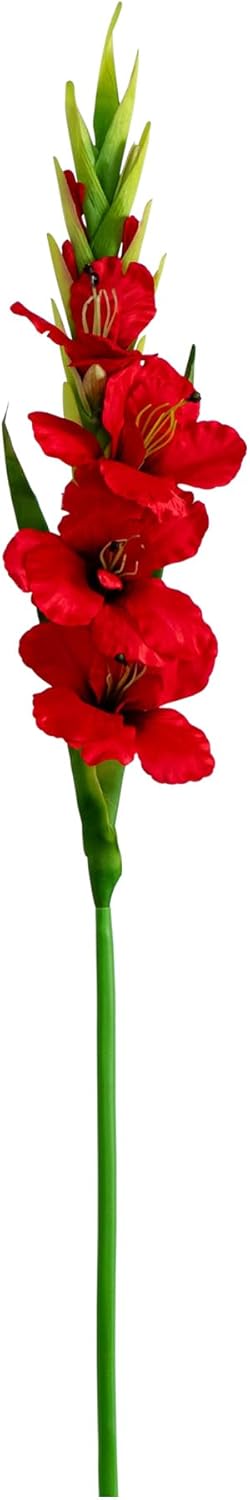 45-in Artificial Gladiolus Flower Stems, Set of 3 Long Stem Artificial Flowers for Home or Office Décor, Faux Gladiolus Flower Stems in No50