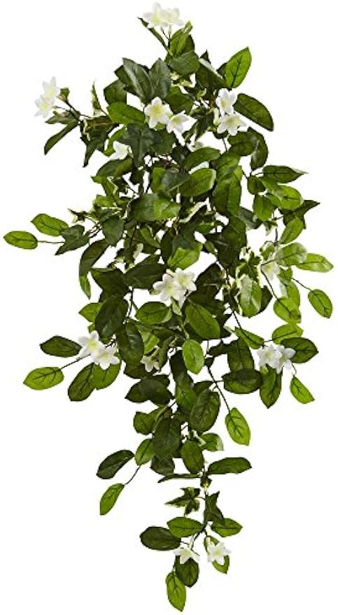 19” Mixed Stephanotis & Ivy Hanging Artificial Plant, Green, 4x7x19 (Set of 4)