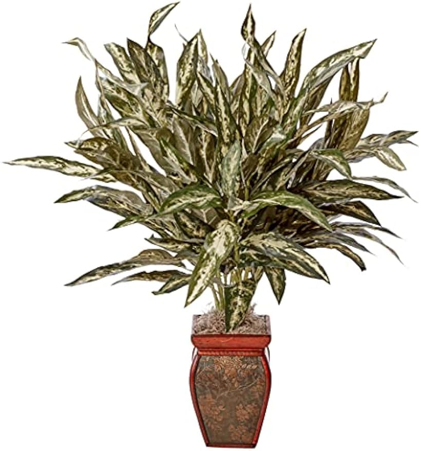 Aglaonema with Decorative Vase Silk Plant