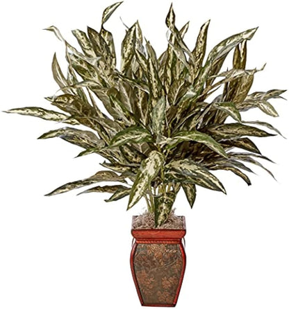 Aglaonema with Decorative Vase Silk Plant