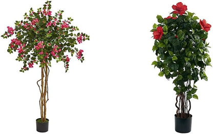 5.5’ Bougainvillea Tree Artificial Plant, Pink
