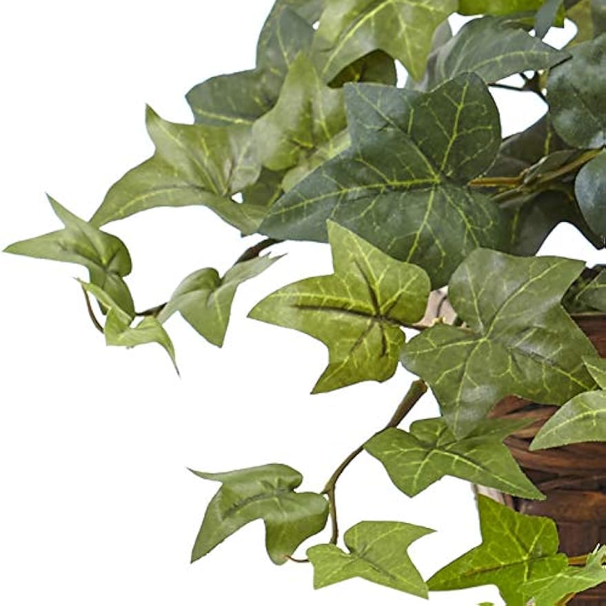 12.5in. Puff Ivy with Ledge Basket Silk Plants, Green,20.5'' x 6'' x 12''