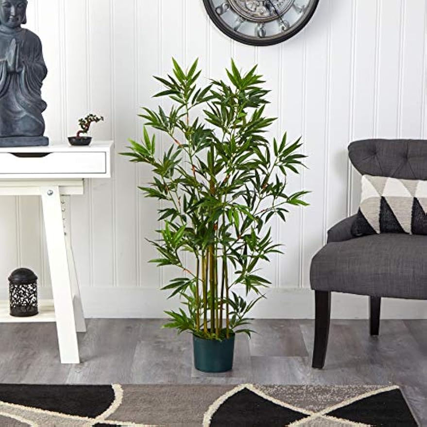 5040 Bamboo Silk Plant, 4-Feet, Green,49.5" x 9" x 9"