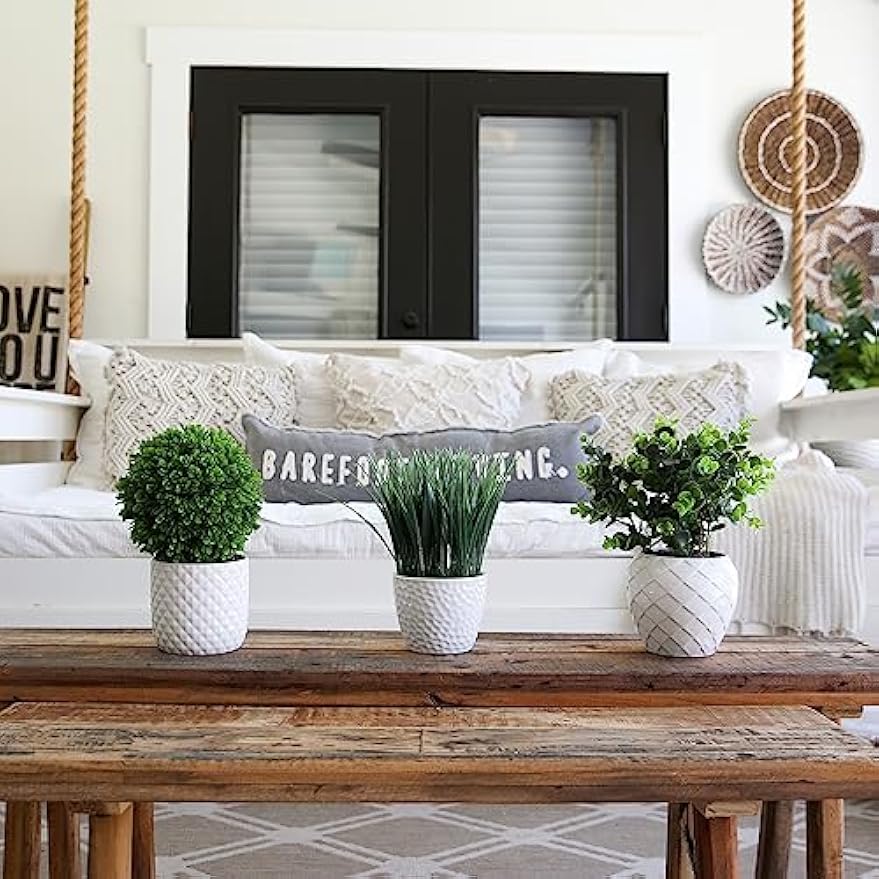 10in. Artificial Boxwood Topiary Plant with Decorative Planter