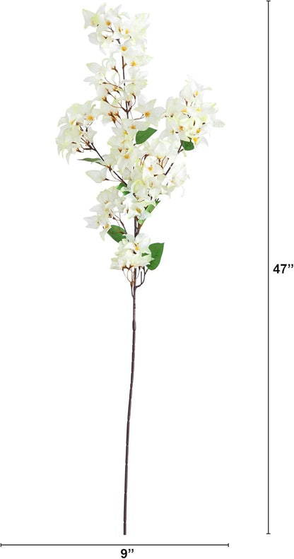 47-in Artificial Bougainvillea Flower Stems, Set of 3 Long Stem Artificial Flowers for Home or Office Décor, Faux Bougainvillea Flower No50