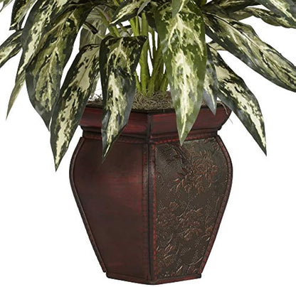 Aglaonema with Decorative Vase Silk Plant