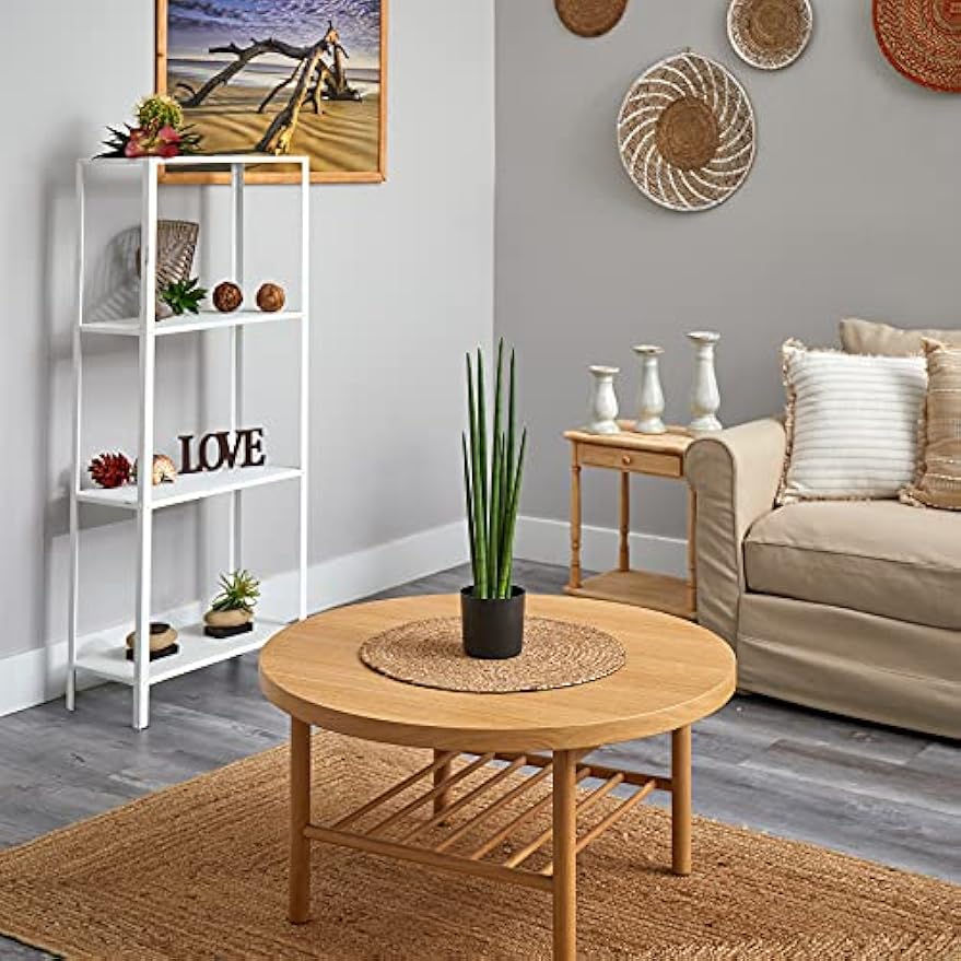 23-in Artificial Snake Plant for Indoor Home Decor in Black Nursery Pot, Fake Sansevieria, Faux Snake Plant for Living Room, Bedroom, O