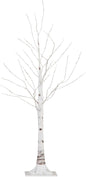 3-FT Pre-lit Artificial White Birch Tree with LED Lights, 120 Warm White LEDs for Indoor Home Décor, Fake Lighted Birch Tree for Winter