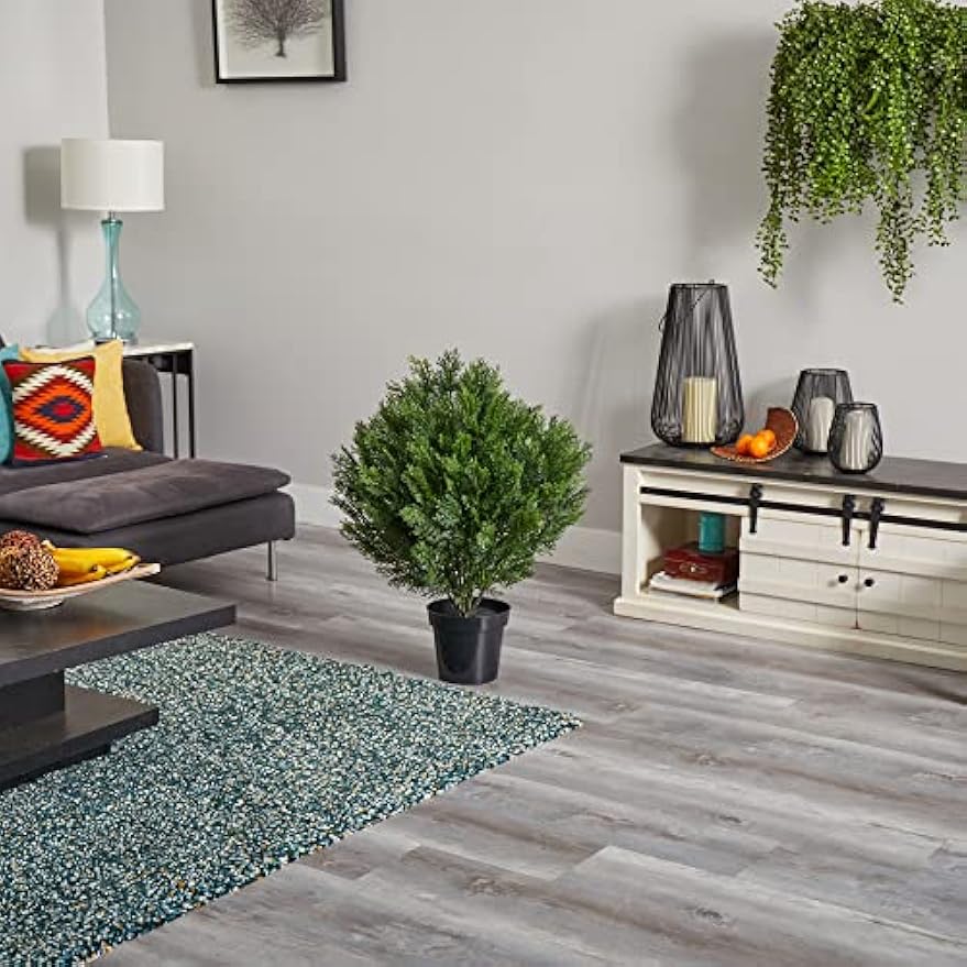 6881 3â€™ Cedar Artificial Bush (Indoor/Outdoor),Green