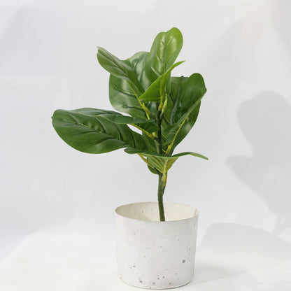 45cm Green Artificial Fiddle Leaf Fig Plant with 9 Lifelike Leaves Bendable Stem