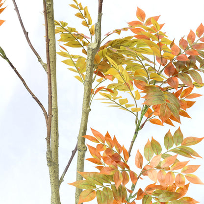210cm Faux Tree Red Leaf Double Branch Artificial Sumac Plant
