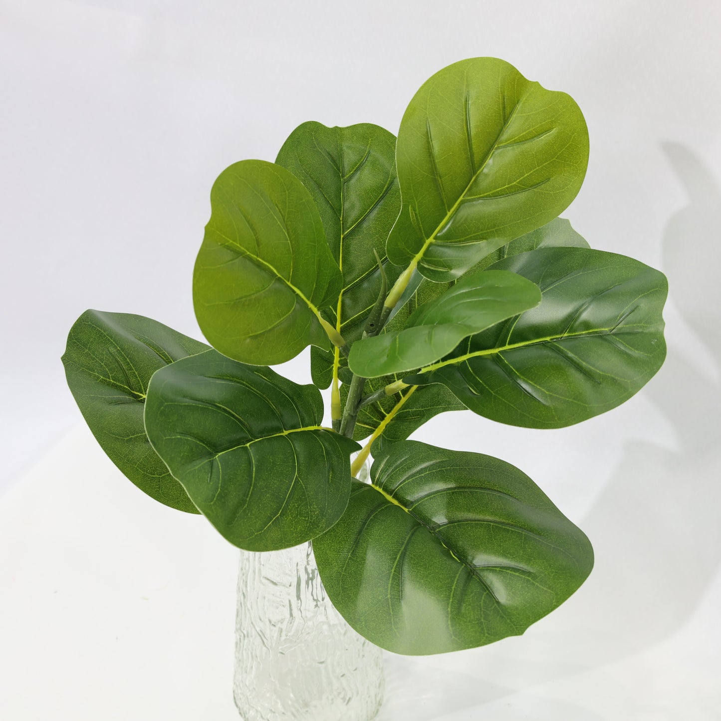 45cm Green Artificial Fiddle Leaf Fig Plant with 9 Lifelike Leaves Bendable Stem