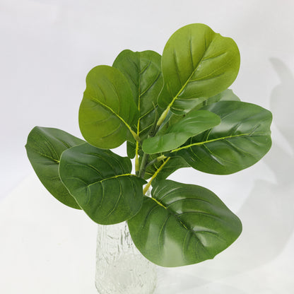 45cm Green Artificial Fiddle Leaf Fig Plant with 9 Lifelike Leaves Bendable Stem