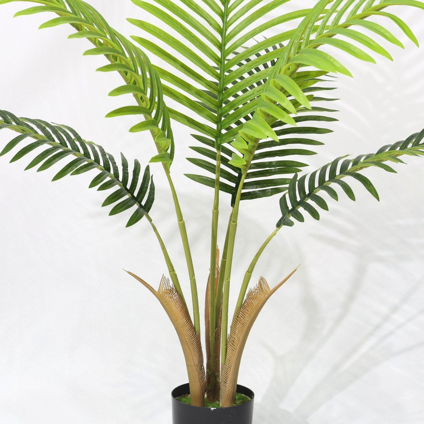 Palma Artificiale 90cm, Pianta Finta Tropicale Verde in Vaso con Foglie in Plastica per Decorazione Casa Natale