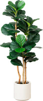 4ft. Artificial Fiddle Leaf Tree in Decorative White Planter