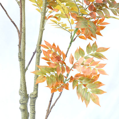 210cm Faux Tree Red Leaf Double Branch Artificial Sumac Plant