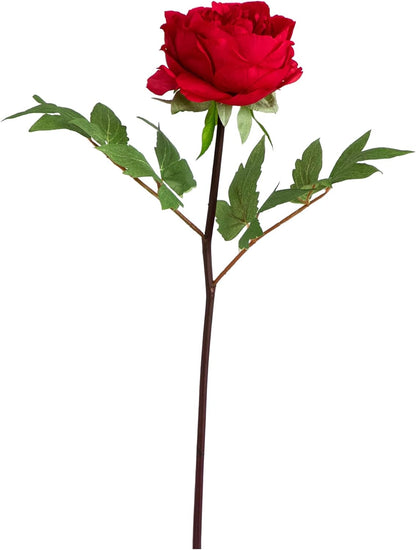 20-in Artificial Peony Flower Stems, Set of 3 Long Stem Artificial Flowers for Home or Office Décor, Faux Peony Flower Stems in White f No50
