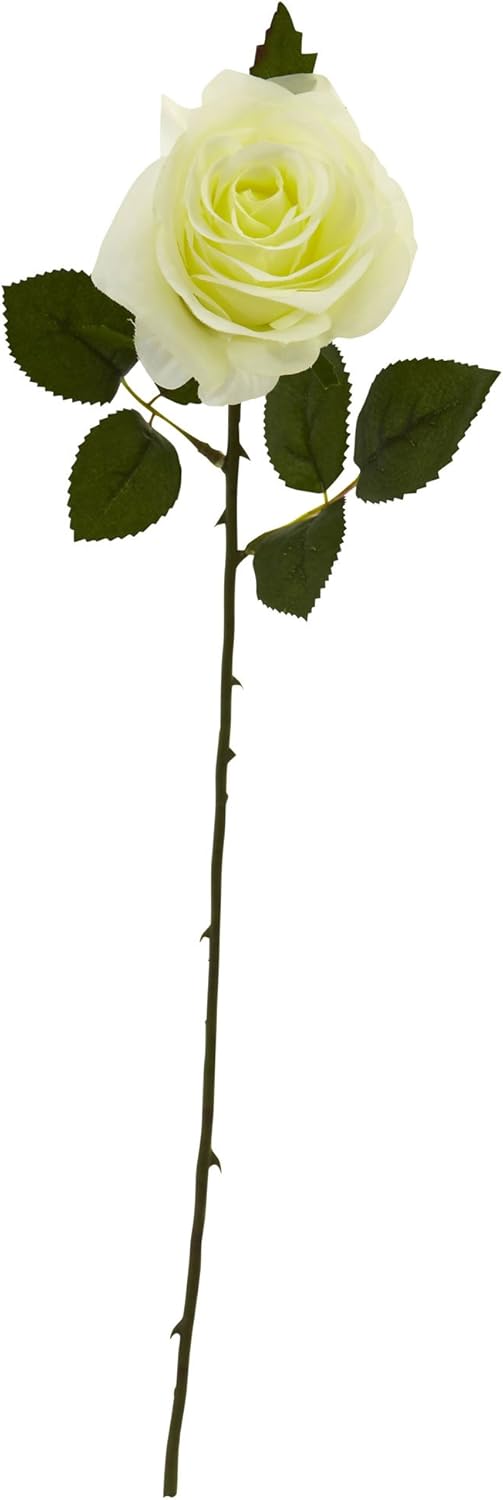 Nearly Natural 18in. Rose Flower (Set of 24) Artificial Plant, 18"H x 3.25"W x 3.25"D, Orange No50