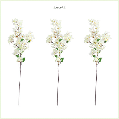 47-in Artificial Bougainvillea Flower Stems, Set of 3 Long Stem Artificial Flowers for Home or Office Décor, Faux Bougainvillea Flower No50