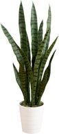 3-ft Artificial Snake Plant for Outdoors, Indoor/Outdoor UV Resistant Sansevieria, 36-in Faux Snake Plant for Outdoor Porch and Deck De