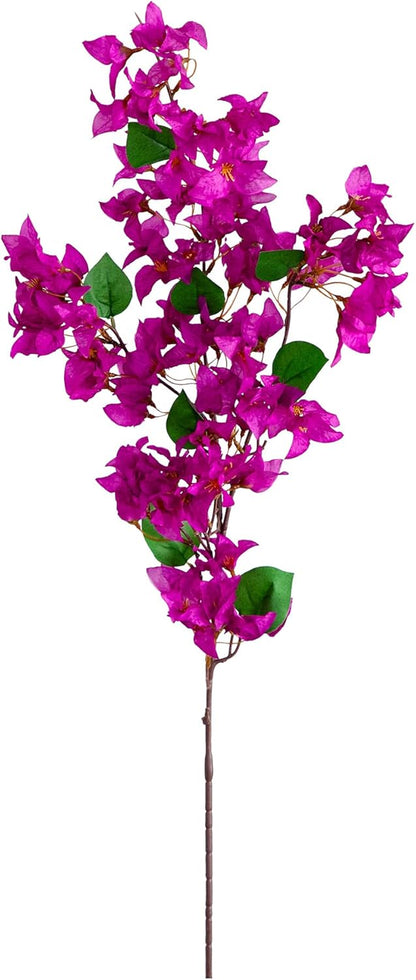 47-in Artificial Bougainvillea Flower Stems, Set of 3 Long Stem Artificial Flowers for Home or Office Décor, Faux Bougainvillea Flower No50