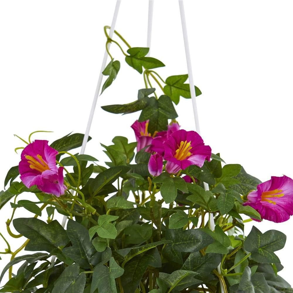 30in. Petunia Hanging Basket Artificial Plant