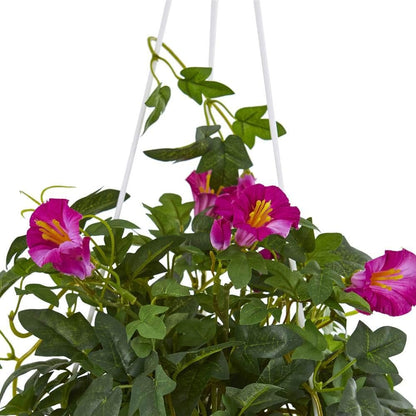 30in. Petunia Hanging Basket Artificial Plant