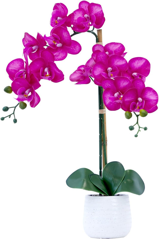 19in. Artificial Purple Orchid with Decorative Vase