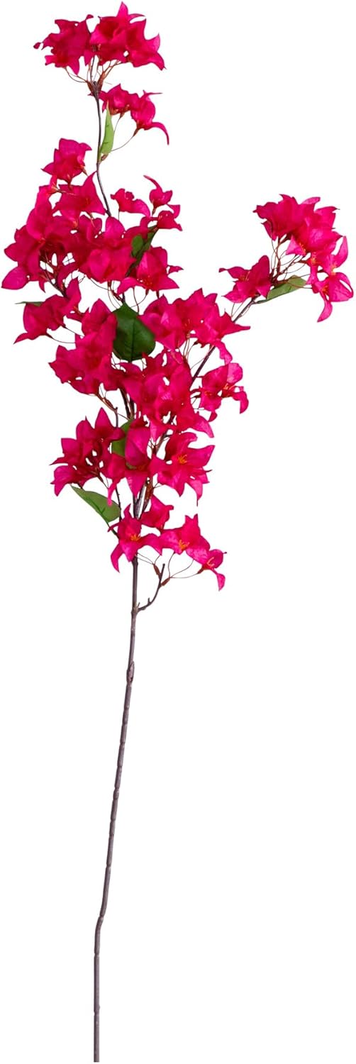 47-in Artificial Bougainvillea Flower Stems, Set of 3 Long Stem Artificial Flowers for Home or Office Décor, Faux Bougainvillea Flower No50
