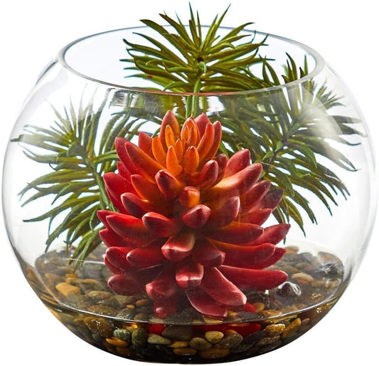 Succulent Artificial Plant in Round Vase