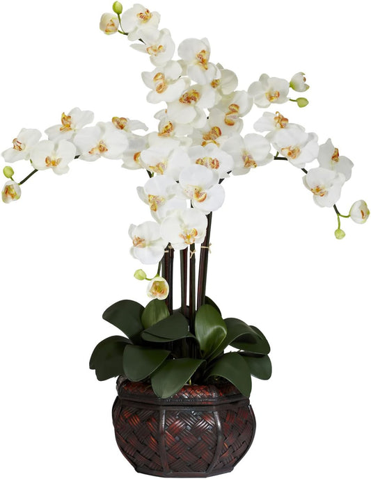 Phalaenopsis with Decorative Vase Silk Flower Arrangement No50