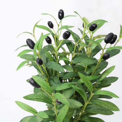 4 Pcs 45cm Artificial Olive Branches Bendable Stems UV-Resistant Faux Greenery