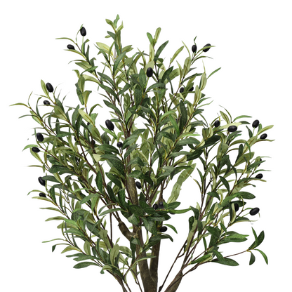 Olivo Artificiale Smontabile 120cm con Frutti Finti, Pianta Finta Verde in Vaso per Decorazione Casa Ufficio Natale